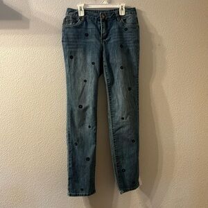 Westport straight leg floral embroidered jeans size 2